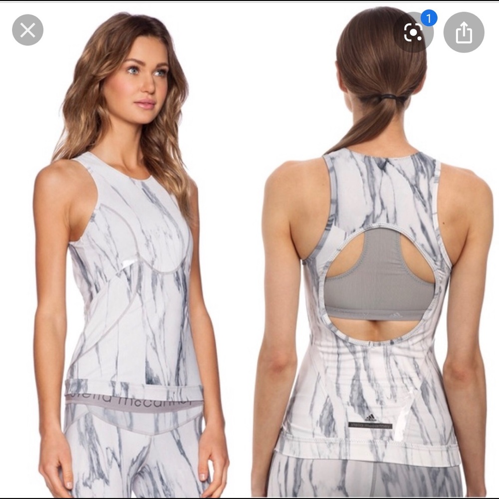 Adidas Stella McCartney Run marble print tank xs
